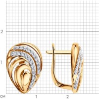 Cercei din aur cu zirconii Diamant 0200914  2,51g imaginea #5 — magazin online Desire.md