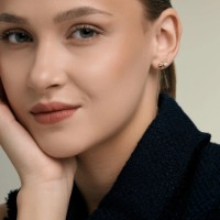 Cercei din aur cu zirconii Diamant 0200977 1,22g imaginea #4 — magazin online Desire.md
