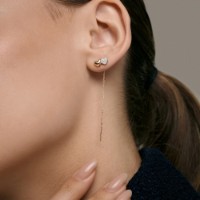 Cercei din aur cu zirconii Diamant 0200977 1,22g imaginea #5 — magazin online Desire.md