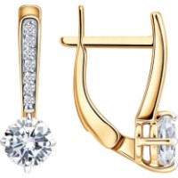 Cercei din aur cu zirconii Diamant 0201045  2,16g imaginea #1 — magazin online Desire.md