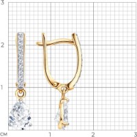 Cercei din aur cu zirconii Diamant 0201080 1,97g imaginea #4 — magazin online Desire.md