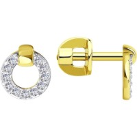 Cercei din aur galben cu zirconii Diamant 029200-2  1,56g