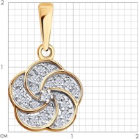 Подвеска из золота с фианитами Diamant 036822 1g фото №4 — интернет-магазин Desire.md