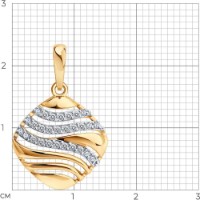 Подвеска из золота с фианитами Diamant 036861 1,23g фото №4 — интернет-магазин Desire.md