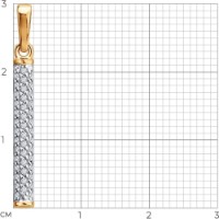Подвеска из золота с фианитами Diamant 036930 1,02g фото №3 — интернет-магазин Desire.md