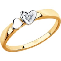 Inel din aur cu diamante Diamant 1011553 s.15,5 1,14g
