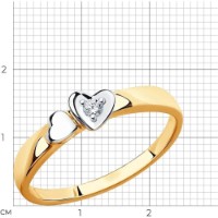 Inel din aur cu diamante Diamant 1011553 s.15,5 1,14g imaginea #2 — magazin online Desire.md