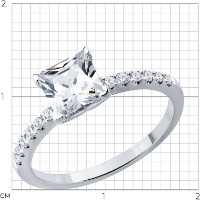 Inel din aur alb cu diamant Diamant 1012952-3-5 s.17,5 2,34g imaginea #2 — magazin online Desire.md