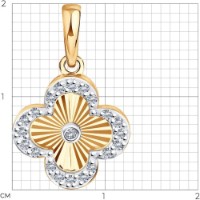 Подвеска из золота с бриллиантами Diamant 1031050 1,07g фото №3 — интернет-магазин Desire.md