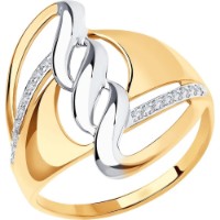 Кольцо из золота с фианитами Diamant 18656 s.21 2,37g