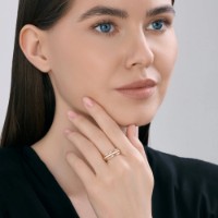 Inel din aur cu zirconii Diamant 51-110-00482-1 s.20 1,83g imaginea #2 — magazin online Desire.md
