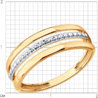Inel din aur cu zirconii Diamant 51-110-00482-1 s.20 1,83g imaginea #3 — magazin online Desire.md