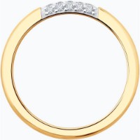 Inel din aur cu zirconii  Diamant 51-110-02933-1 s.18,5 2,25g imaginea #2 — magazin online Desire.md