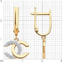 Cercei din aur cu zirconii Diamant 51-121-02988-1 2,32g imaginea #4 — magazin online Desire.md