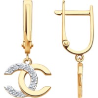 Cercei din aur cu zirconii Diamant 51-121-02988-1 2,34g