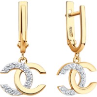 Cercei din aur cu zirconii Diamant 51-121-02988-1 2,34g imaginea #3 — magazin online Desire.md