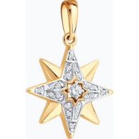 Подвеска из золота с фианитами Diamant 51-130-02977-1  1,64g фото №2 — интернет-магазин Desire.md