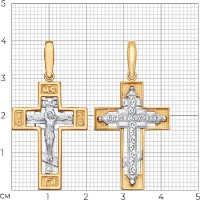 Подвеска из комбинированного золота Diamant 51-131-01404-1  3,4g фото №2 — интернет-магазин Desire.md