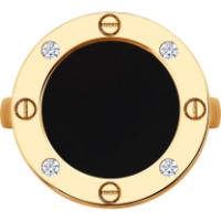 Кольцо из золота с агатом и фианитами Diamant 51-310-02657-1 s.18 4,02g фото №3 — интернет-магазин Desire.md