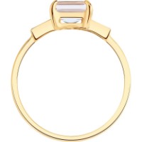 Кольцо из золота с горным хрусталем и фианитами Diamant 51-310-02948-1 s.17,5 2,07g фото №2 — интернет-магазин Desire.md