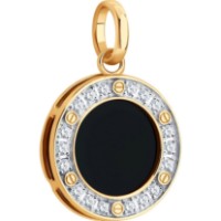 Подвеска из золота с агатом и фианитами Diamant 51-330-02989-1  3,12g фото №3 — интернет-магазин Desire.md