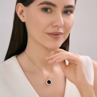 Подвеска из золота с агатом и фианитами Diamant 51-330-02989-1  3,12g фото №4 — интернет-магазин Desire.md