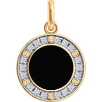 Подвеска из золота с агатом и фианитами Diamant 51-330-02989-1  3,16g