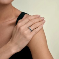 Inel din aur alb cu diamante negre Diamant 7010167-3-5 s.17 2,09g imaginea #6 — magazin online Desire.md