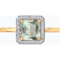 Кольцо из золота с бриллиантами и празиолитом Diamant 71-00487 s.17 1,67g фото №4 — интернет-магазин Desire.md