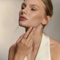 Кольцо из золота с бриллиантами и празиолитом Diamant 71-00487 s.17 1,67g фото №5 — интернет-магазин Desire.md