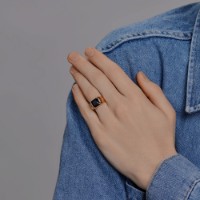 Кольцо из золота с ониксом Diamant 716471 s.21 4,82g фото №4 — интернет-магазин Desire.md