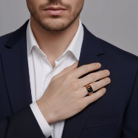 Кольцо из золота с ониксом Diamant 716471 s.21 4,82g фото №3 — интернет-магазин Desire.md