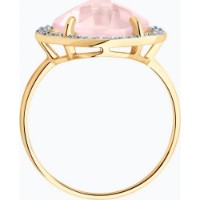 Кольцо из золота с кварцем и фианитами Diamant 717201 s.17,5 2,6g фото №4 — интернет-магазин Desire.md