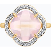 Кольцо из золота с кварцем и фианитами Diamant 717201 s.17,5 2,6g фото №5 — интернет-магазин Desire.md
