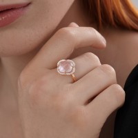 Кольцо из золота с кварцем и фианитами Diamant 717201 s.17,5 2,6g фото №3 — интернет-магазин Desire.md