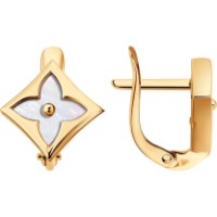 Cercei din aur cu sidef Diamant 729118 2,33g