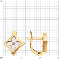 Cercei din aur cu sidef Diamant 729118 2,33g imaginea #4 — magazin online Desire.md