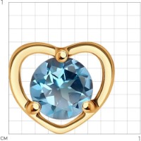 Подвеска из золота с топазом Diamant 732881  0,36g фото №3 — интернет-магазин Desire.md