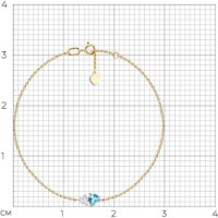 Brățară din aur cu cristal și topaz Diamant 750683 s.17\18 1,26g imaginea #2 — magazin online Desire.md