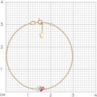 Браслет из золота с кристаллом и ситаллом  Diamant 750684 s.16\17 1,19g фото №3 — интернет-магазин Desire.md