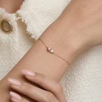 Браслет из золота с кристаллом и ситаллом  Diamant 750684 s.16\17 1,19g фото №4 — интернет-магазин Desire.md