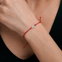 Brățară pe ață din aur cu topaz și zirconii Diamant 750702 s.16\20 0,63g imaginea #2 — magazin online Desire.md