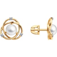 Cercei din aur cu perle si zirconii Diamant 792502  2,86g