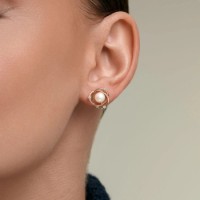 Cercei din aur cu perle si zirconii Diamant 792502  2,86g imaginea #2 — magazin online Desire.md