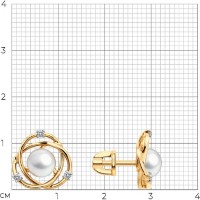 Cercei din aur cu perle si zirconii Diamant 792502  2,86g imaginea #3 — magazin online Desire.md