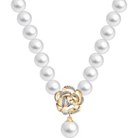 Colier din aur cu perle și zirconii Diamant 797127 s.38\43 2,54g