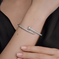 Brățară din argint cu zirconii Diamant 94051499 s.18 16,69g imaginea #3 — magazin online Desire.md