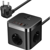 Сетевой фильтр Baseus PowerCombo Cube 1.5m Cluster Black (E00066400117-00)