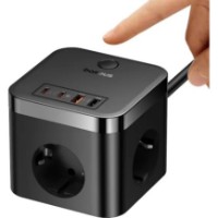 Сетевой фильтр Baseus PowerCombo Cube 1.5m Cluster Black (E00066400117-00) фото №2 — интернет-магазин Desire.md