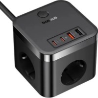 Сетевой фильтр Baseus PowerCombo Cube 1.5m Cluster Black (E00066400117-00) фото №4 — интернет-магазин Desire.md